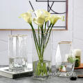Новая дизайн стеклянная ваза с золотым ободом